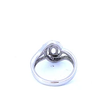 925 Sterling Silver Aquamarine & Diamond Ring - 4.5