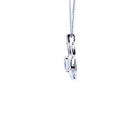 925 Sterling Silver White Topaz & Diamond Necklace