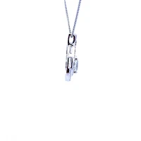 925 Sterling Silver White Topaz & Diamond Necklace