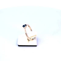 10K Yellow Gold 0.25cttw Genuine Sapphire & 0.03Cttw Diamond Ring - / 4.5
