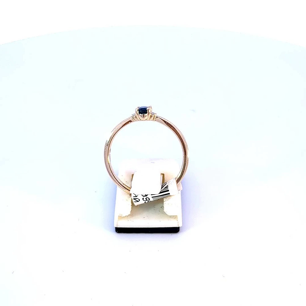 10K Yellow Gold 0.25cttw Genuine Sapphire & 0.03Cttw Diamond Ring - / 4.5