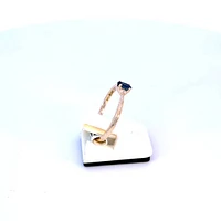 10K Yellow Gold 0.25cttw Genuine Sapphire & 0.03Cttw Diamond Ring - / 4.5