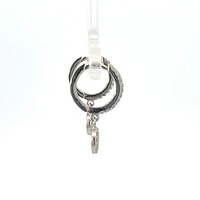 925 Silver Earrings Cubic Zirconia Huggies with Dangling Cubic Zirconia