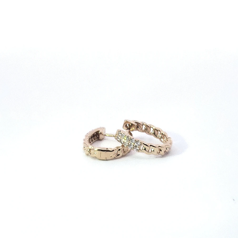 14K Yellow Gold 0.23cttw Diamond Hoop Earring