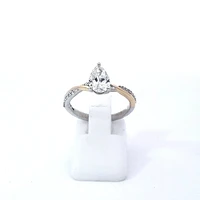 14K Yellow and White Gold 1.01cttw Pear Lab Grown Diamond Engagement Ring