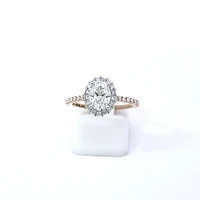 14K Yellow and White Gold 1.01cttw Oval Lab Grown Diamond Engagement Ring