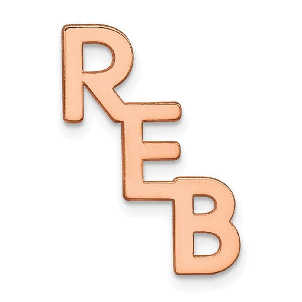 14K Rose Gold Polished Cut-Out Tie Tac, Personalized with Letters - MADE TO ORDER
