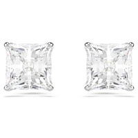 Swarovski Attract/Stilla stud earrings, Square cut, White, Rhodium plated - 5430365/5537868 (SS)