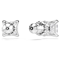 Swarovski Attract/Stilla stud earrings, Square cut, White, Rhodium plated - 5430365/5537868 (SS)
