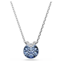 Swarovski Bella V pendant, Round cut, Blue, Rhodium plated 5734232