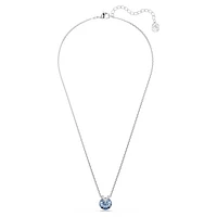 Swarovski Bella V pendant, Round cut, Blue, Rhodium plated 5734232