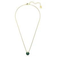 Swarovski Bella V pendant, Round cut, Green, Gold-tone plated 5735387