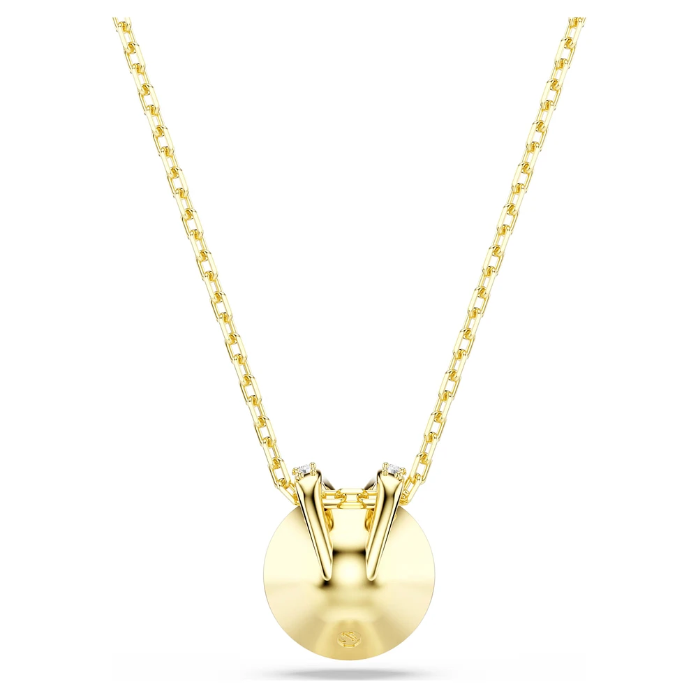 Swarovski Bella V pendant, Round cut, Green, Gold-tone plated 5735387