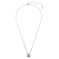 Swarovski - Bella V pendant, Round cut, Pink, Rhodium plated 5734230