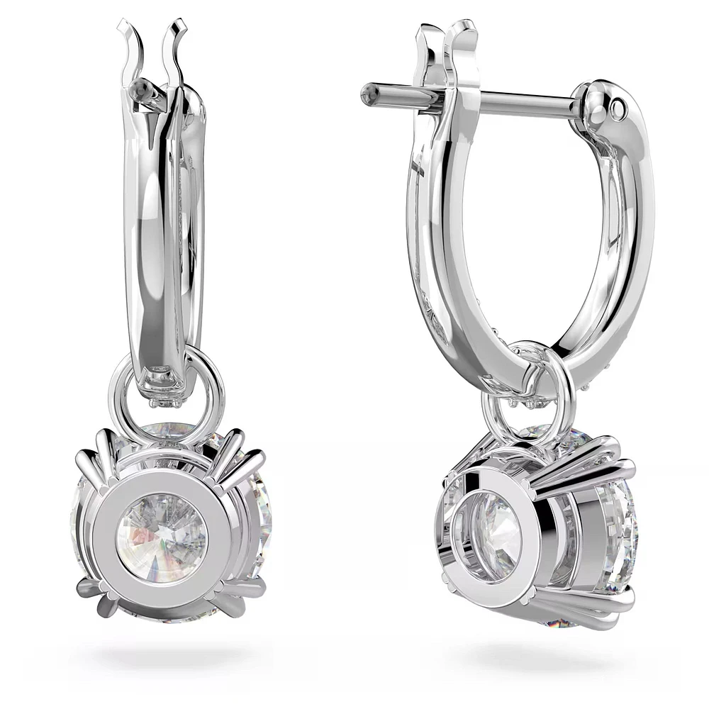 Swarovski Constella/Stilla drop earrings, Round cut, White, Rhodium plated - 5636717/5649007 (SS)