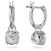 Swarovski Constella/Stilla drop earrings, Round cut, White, Rhodium plated - 5636717/5649007 (SS)