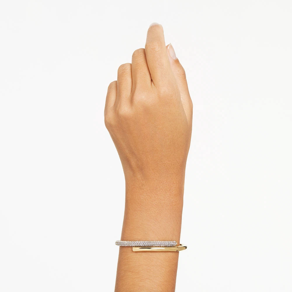 Swarovski - Dextera bangle, Magnetic closure, White, Gold-tone plated - 5669498