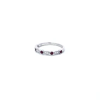 14K White Gold Ruby and Diamond Ring