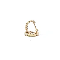 14K Yellow Gold 0.19cttw Diamond Hoop / Huggie Earrings