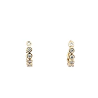 14K Yellow Gold 0.19cttw Diamond Hoop / Huggie Earrings