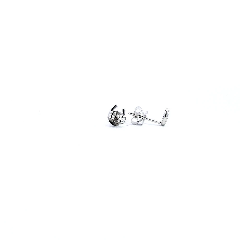 14K White Gold 0.06 cttw Diamond Horseshoe Earrings