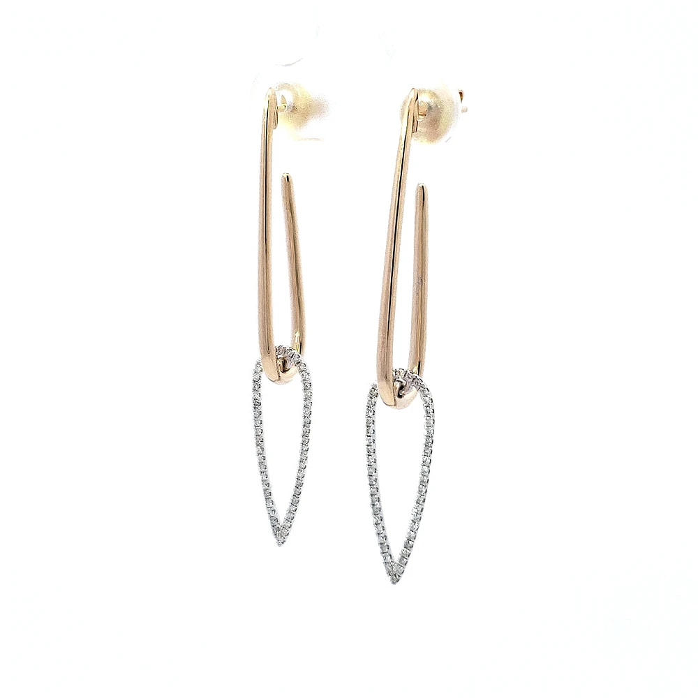 14K Yellow and White Gold 0.28 cttw Diamond Earrings