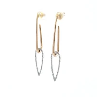 14K Yellow and White Gold 0.28 cttw Diamond Earrings