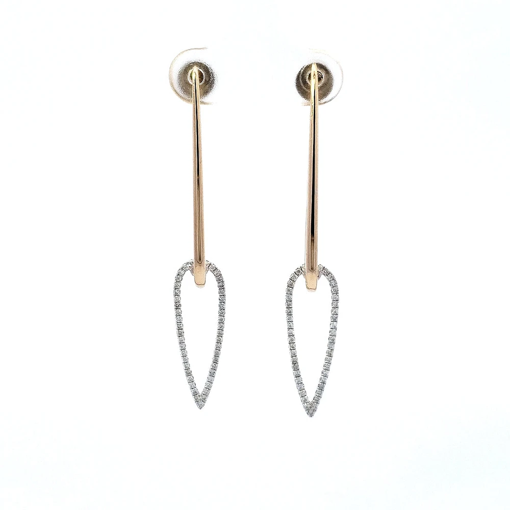 14K Yellow and White Gold 0.28 cttw Diamond Earrings