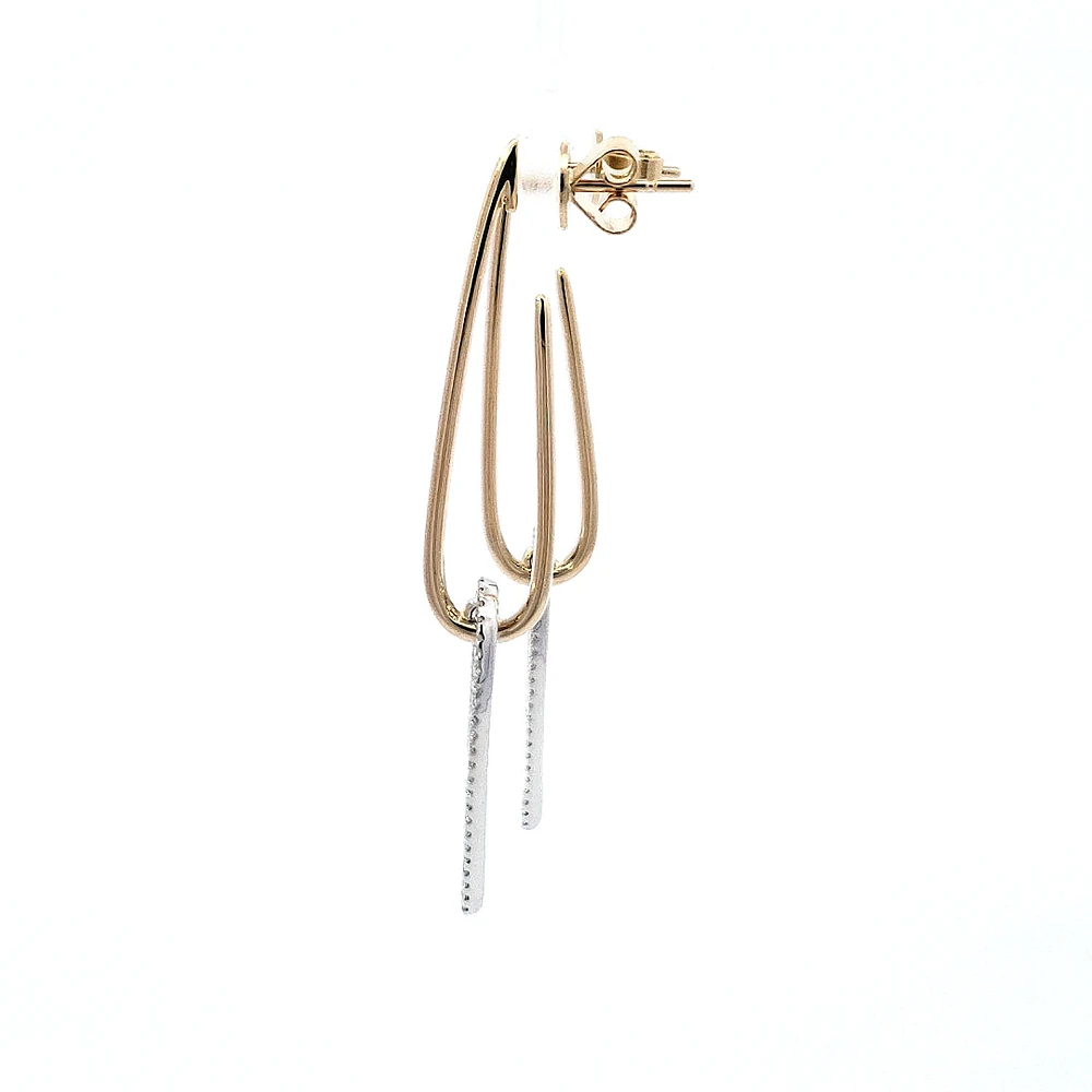 14K Yellow and White Gold 0.28 cttw Diamond Earrings