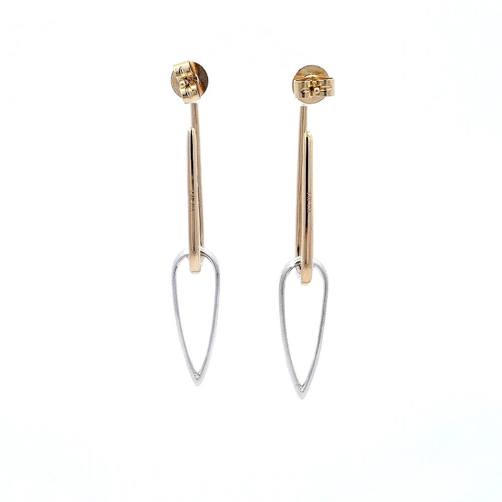 14K Yellow and White Gold 0.28 cttw Diamond Earrings