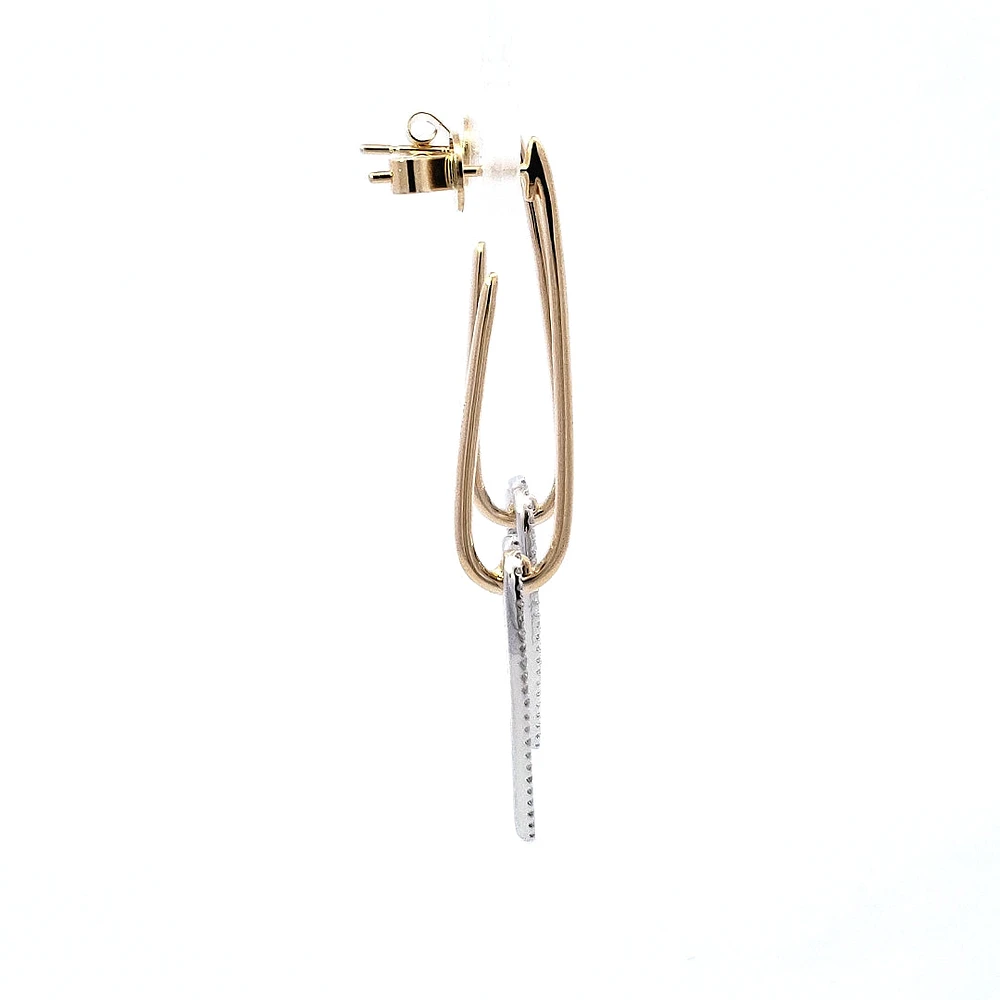 14K Yellow and White Gold 0.28 cttw Diamond Earrings