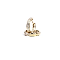 14K Yellow Gold 0.17 cttw Diamond Hoop Earrings