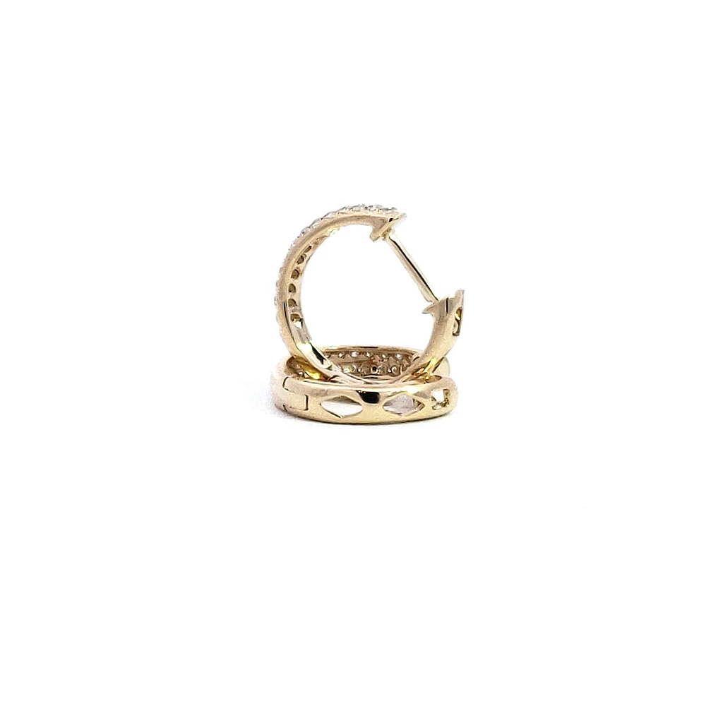 14K Yellow Gold 0.17 cttw Diamond Hoop Earrings