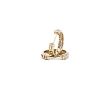 14K Yellow Gold 0.17 cttw Diamond Hoop Earrings