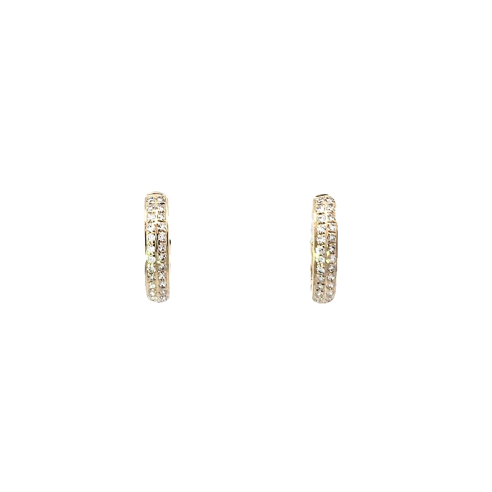 14K Yellow Gold 0.17 cttw Diamond Hoop Earrings