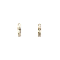 14K Yellow Gold 0.17 cttw Diamond Hoop Earrings