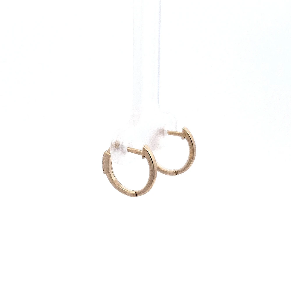 14K Yellow Gold cttw Diamond Hoop Earrings