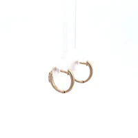 14K Yellow Gold cttw Diamond Hoop Earrings