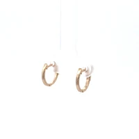 14K Yellow Gold cttw Diamond Hoop Earrings