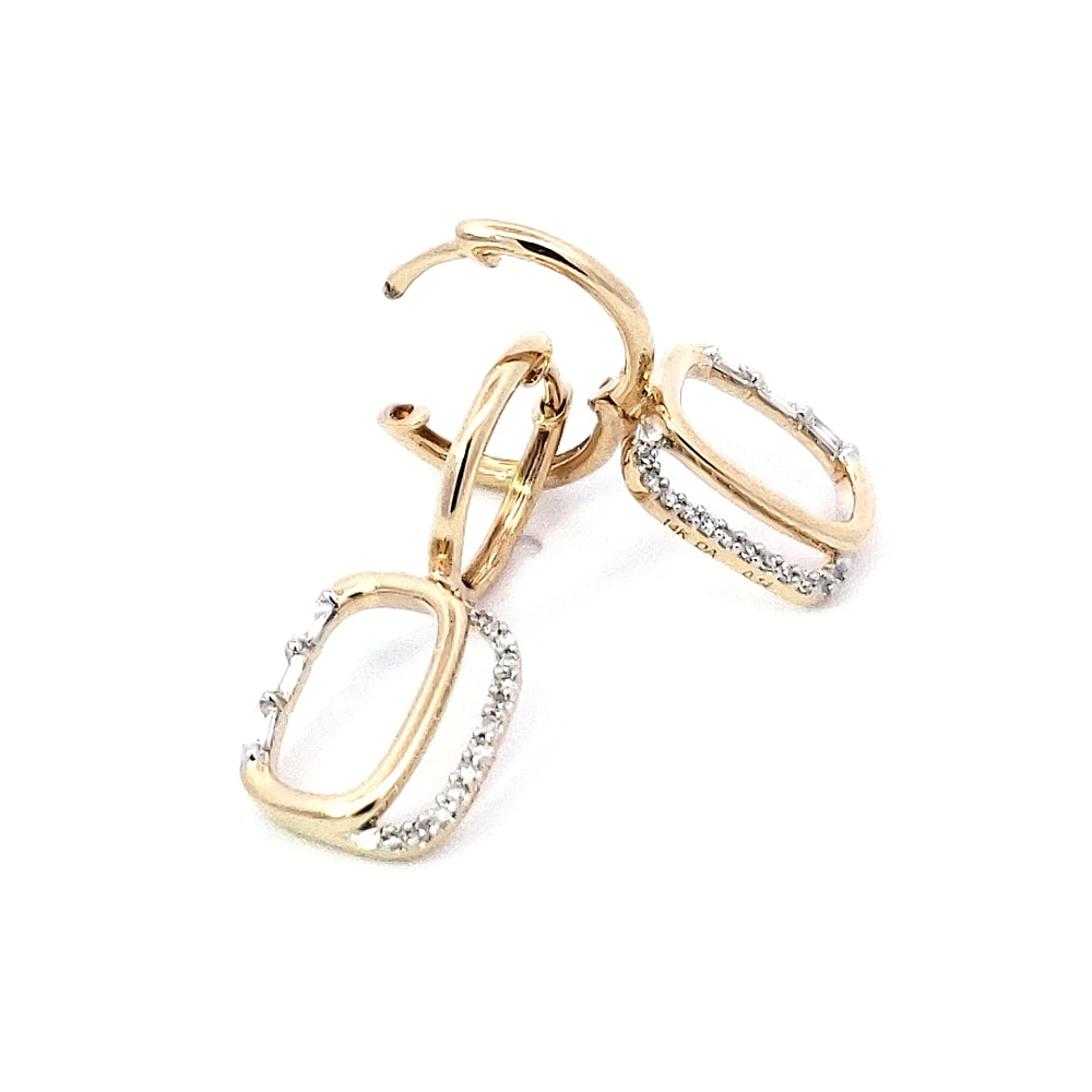 14K Yellow Gold 0.18cttw Diamond Earrings