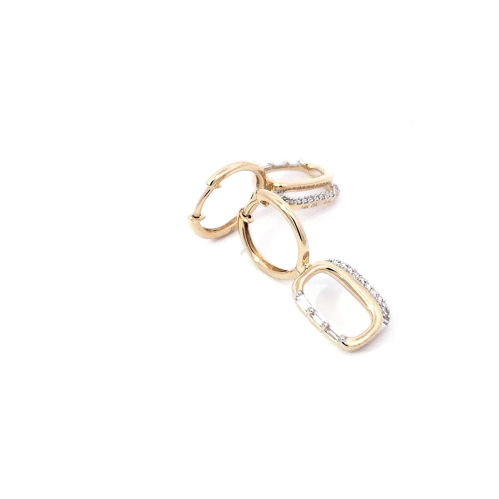14K Yellow Gold 0.18cttw Diamond Earrings