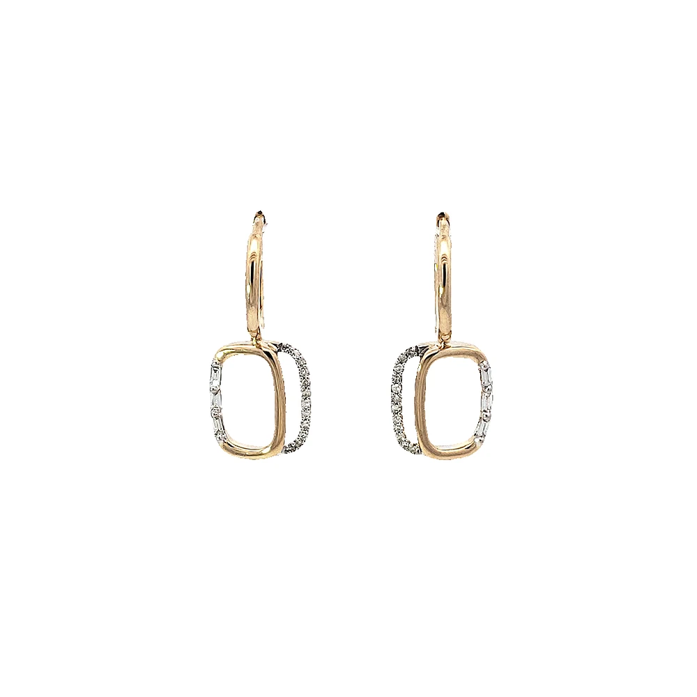 14K Yellow Gold 0.18cttw Diamond Earrings