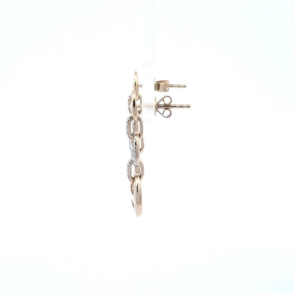 14K Yellow Gold 0.21 cttw Diamond Dangle Earring