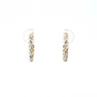 14K Yellow Gold 0.10 cttw Diamond Hoop Earring