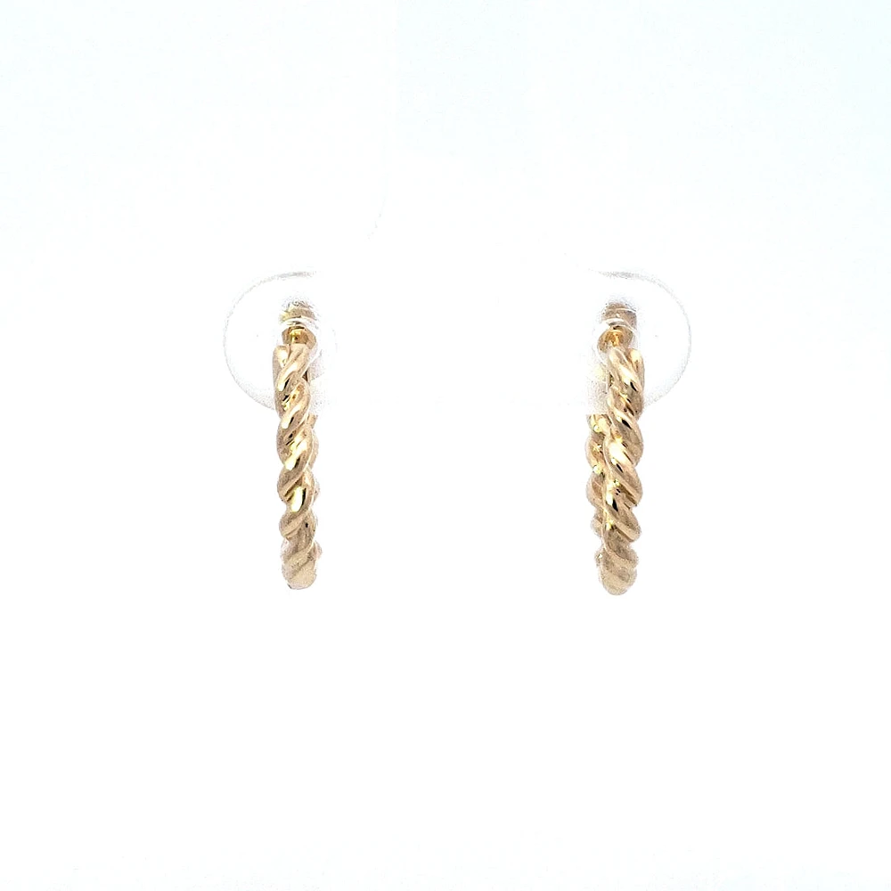 14K Yellow Gold 0.10 cttw Diamond Hoop Earring