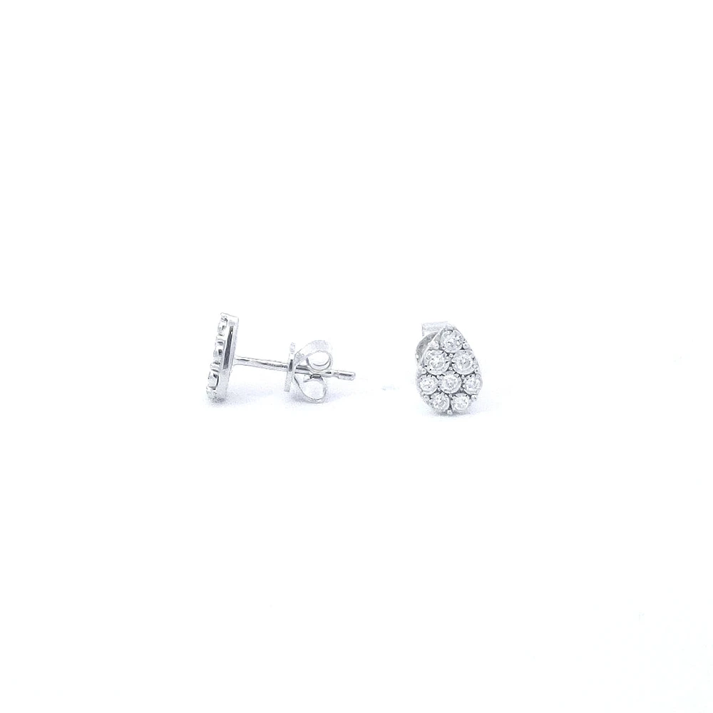 14K White Gold 0.17cttw Diamond Earrings