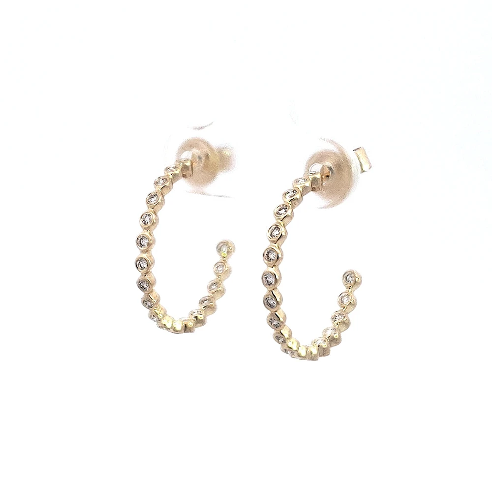 14K Yellow Gold cttw Diamond Earrings