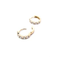 14K Yellow Gold 0.49 cttw Diamond Hoop Earrings