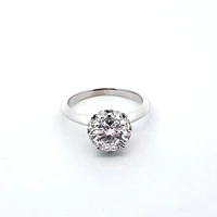 14K White Gold 1.90 cttw Lab Grown Diamond Solitare with Halo - /