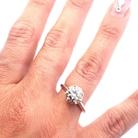 14K White Gold 1.90 cttw Lab Grown Diamond Solitare with Halo - /